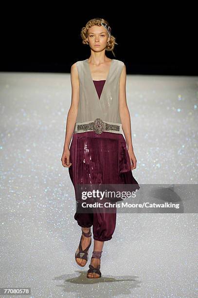 Model walks down the catwalk during the Antonio Marras Spring/Summer 2008 collection part of Milan Fashion Week on September 26, 2007 in Milan, Italy.