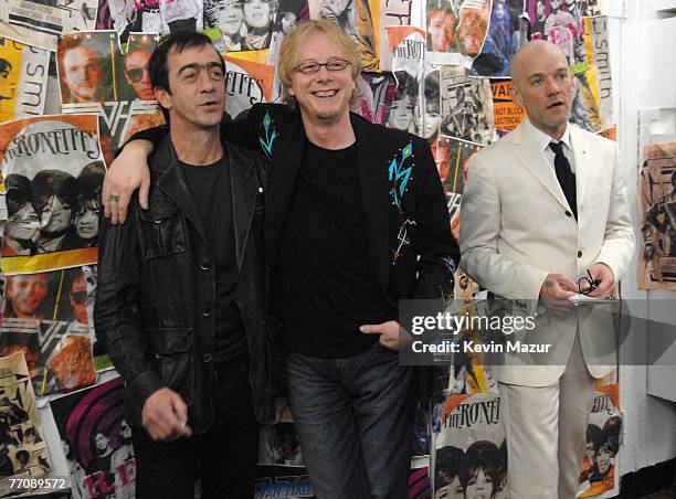 Bill Berry, Mike Mills and Michael Stipe of R.E.M., inductees *EXCLUSIVE*