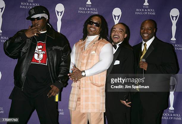 Scorpio, Mele Mel, The Kidd Creole and Rahiem of Grandmaster Flash and the Furious Five, inductees