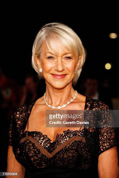 Actress Dame Helen Mirren arrives at the National Movie Awards at the Royal Festival Hall on September 28, 2007 in London, England.