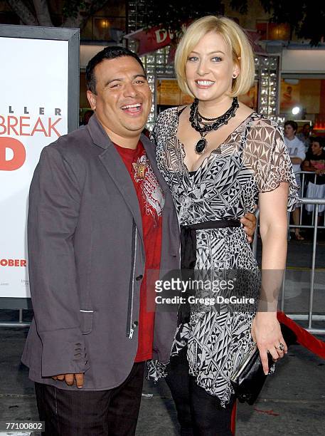Actor Carlos Mencia and wife Amy Mencia arrive at "The Heartbreak Kid" premiere at the Mann Village Theatre on September 27, 2007 in Westwood,...