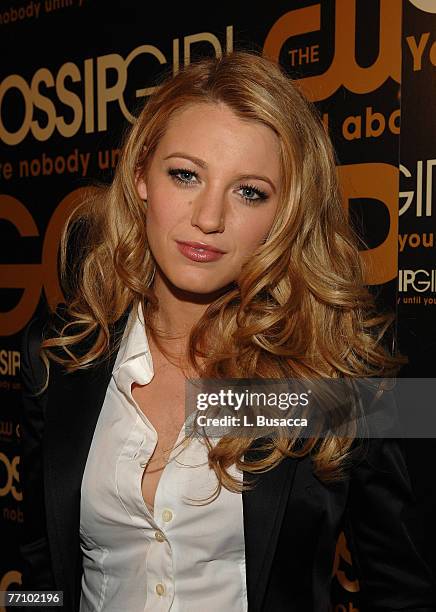 Blake Lively arrives at "Gossip Girl" premiere party at TenJune on September 18, 2007 in New York City.