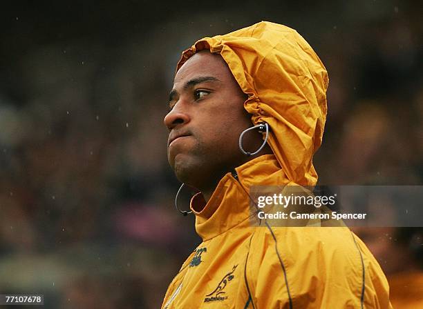 George Gregan of Australia warms up during the IRB Rugby World Cup Pool B match between Australia and Canada at Stade Chaban-Delmas September 29,...