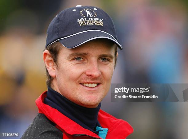 Justin Rose of The Great Britain and Ireland Team during the third day afternoon four somes at the Seve Trophy 2007 held at The Heritage Golf and Spa...