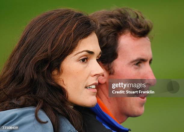 Alicia Fernandez Castano and husband Gonzalo Fernandez Castano of The European Team during the third day afternoon foursomes at the Seve Trophy 2007...