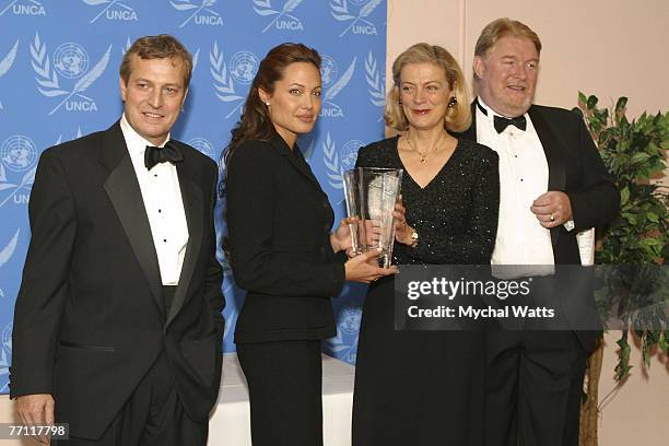 Ruud Lubbers, UN High Commissioner for Refugees, Angelina Jolie, Nane Annan, First Lady to The Secretary General and Richard Corrigan, Guest Chef