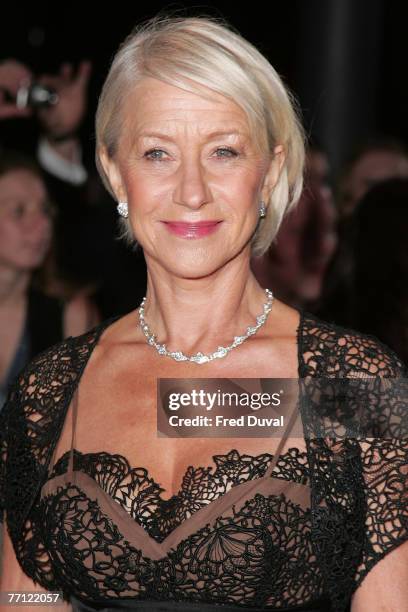 Dame Helen Mirren arrives at the National Movie Awards on September 28, 2007 in London, England.