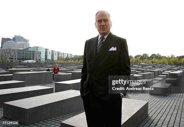 Ronald S. Lauder, President of the World Jewish Congress stands infront of the Holocaust memorial on October 1, 2007 in Berlin, Germany. Lauder met...
