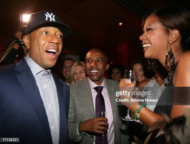Russell Simmons, Kevin Liles and Cindy Lomax attends Kimora Lee Simmons Hosts "50 & Fabulous" Surprise Birthday Party for Russell Simmons on...