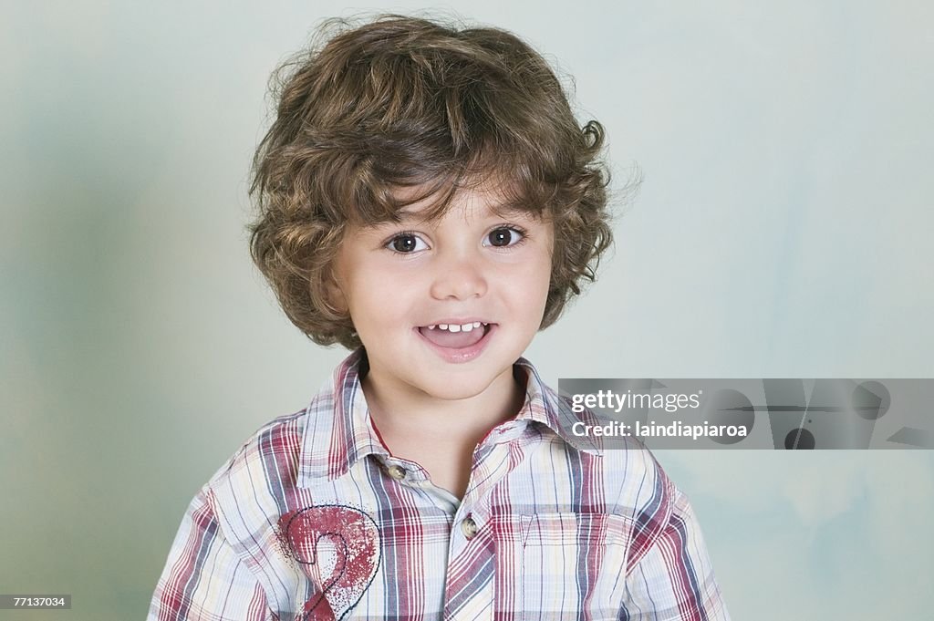 Portrait of Hispanic boy