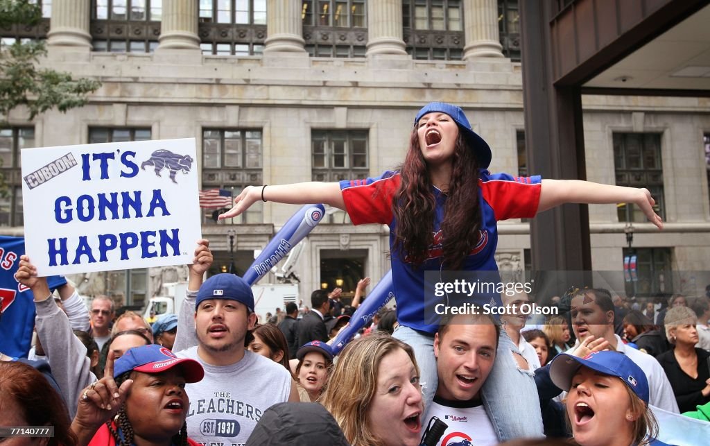 Chicago Cubs Host A Rally To Celebrate Their Playoff Berth