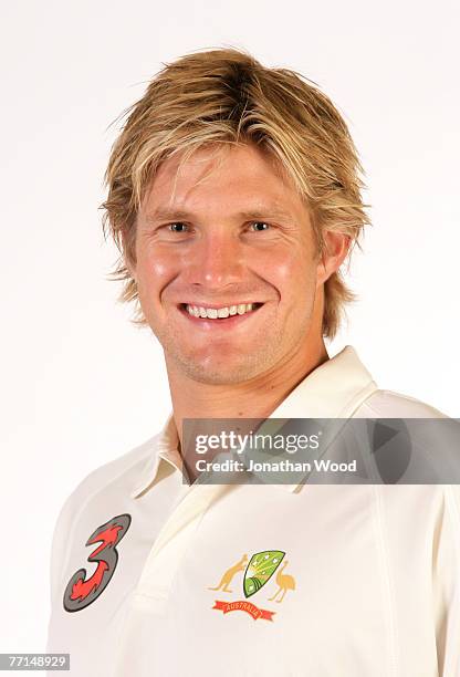 Shane Watson of Australia poses during the Australian cricket team portrait session at the Hyatt Regency August 28, 2007 at Coolum Beach, Australia.