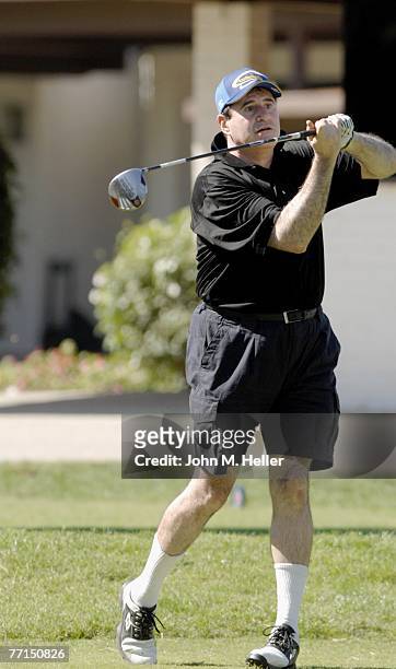 Richard Kind tees off on the first hole at the 9th Annual Elizabeth Glaser Pediatric Aids Foundation Celebrity Golf Tournament at Lakeside Golf Club...
