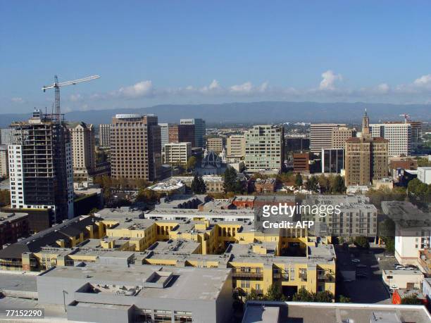 Silicon Valley's capital city San Jose, California as seen in this aerial photo is undergoing an urban development revolution calculated to keep it...