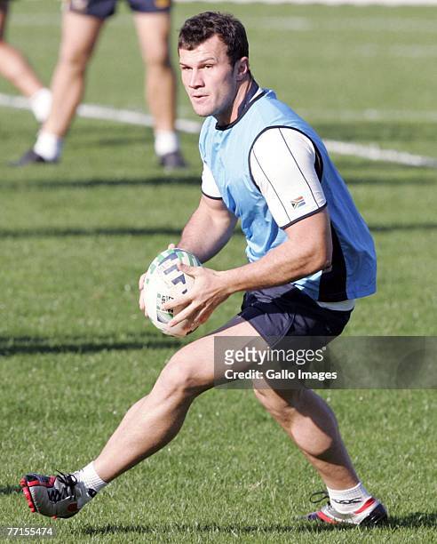 Bismarck du Plessis during the South Africa training session at the Stade Jean Bouin on October 2, 2007 in Marseille, France