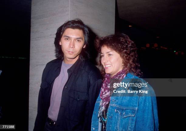 Lou Diamond Phillips with wife Julie Cypher at the premiere of "Glory" in Los Angeles, CA, December 11, 1989.