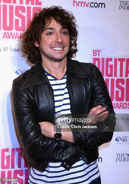 Presenter Alex Zane arrives at the BT Digital Music Awards at the Roundhouse on October 2, 2007 in London, England.