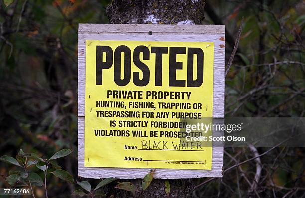 Private Property" sign marks the edge of Blackwater?s training facility October 2, 2007 in Mount Carroll, Illinois. Today the chairman of Blackwater,...