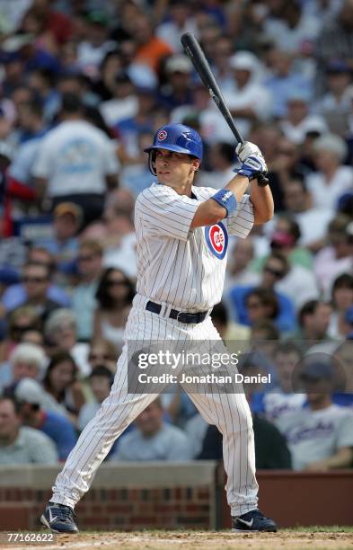 Sam Fuld # of the Chicago Cubs at bat during the game against the Pittsburgh Pirates on September 21, 2007 at Wrigley Field in Chicago, Illinois. The...