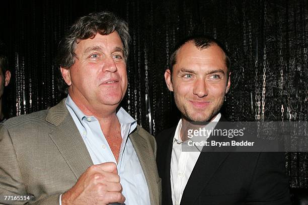 Actor Jude Law and Sony Pictures Classics co-president Tom Bernard attend the after party for the premiere of "Sleuth" at the Kobe club on October 2,...