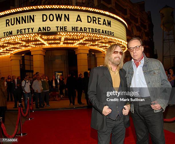 Musician Tom Petty and director Peter Bogdanovich arrive at Runnin' Down A Dream: Tom Petty and The Heartbreakers premiere held in Burbank,...
