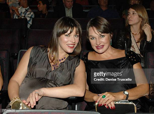 Actress Milla Jovovich and her mother Galina attend The World Premiere of Resident Evil: Extinction at The Planet Hollywood Resort & Casino on...