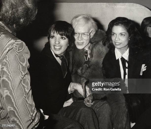 Guest, Liza Minnelli, Andy Warhol and Bianca Jagger