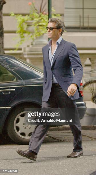 Pierce Brosnan is seen as he leaves Le Bilboquet restaurant after lunch October 3, 2007 in New York City.