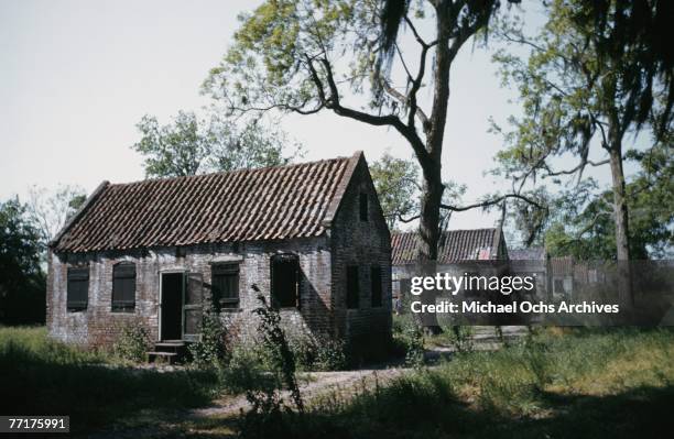 Plantation slave quarters circa mid 1930's in the deep south.