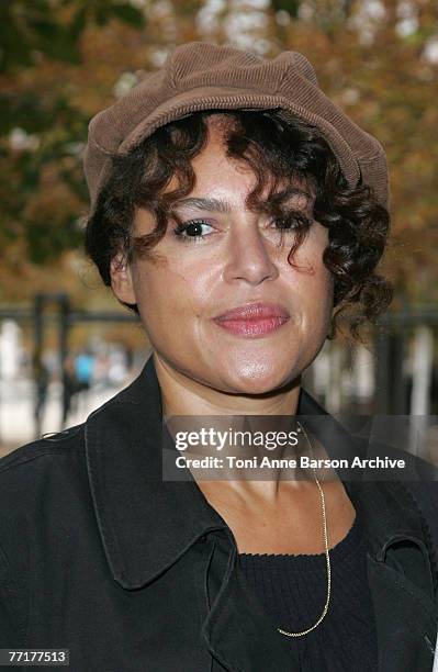 Singer Victor Lazlo arrives at the Christian Lacroix Fashion Show on October 3rd, 2007 in Paris.