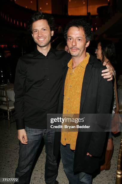 Director Bennett Miller and cinematographer Adam Kimmel attend the after party for the premiere of "Lars And The Real Girl" at the Brasserie 8 1/2 on...