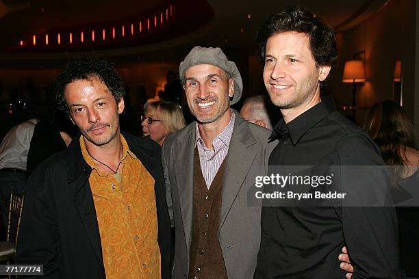 Cinematographer Adam Kimmel and directors Craig Gillespie and Bennett Miller attend the after party for the premiere of "Lars And The Real Girl" at...