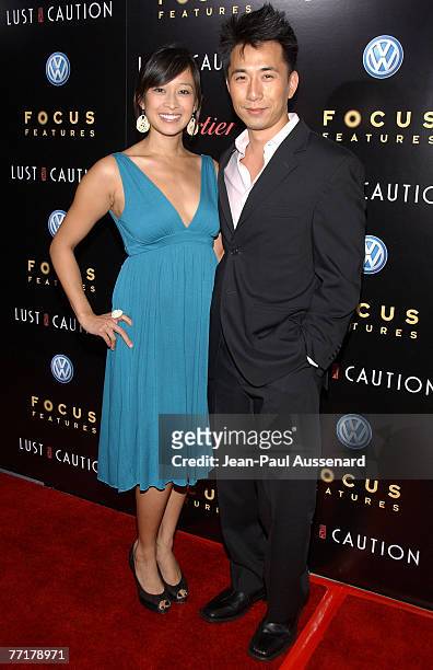 Camille Chen and John Lee arrive at the "Lust, Caution" Los Angeles premiere held at the Academy of Motion Picture Arts and Sciences on October 3rd,...