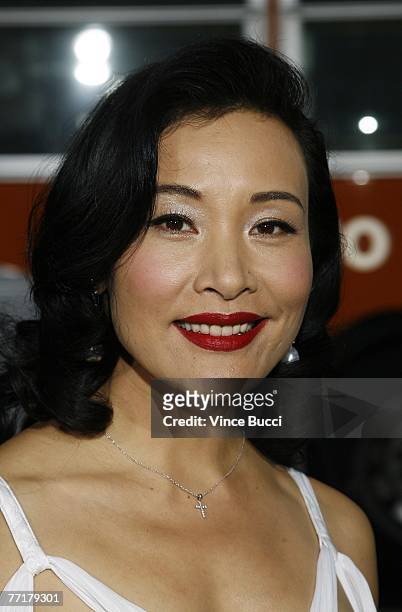 Actress Joan Chen attends the premiere of the Focus Features' film "Lust, Caution" at the Motion Picture Academy on October 3, 2007 in Beverly Hills,...