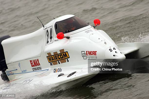 Francesco Cantando of Italy for team Singha in action during the qualifying session of the F1 Powerboat World Championship Grand Prix at Xian Chanba...