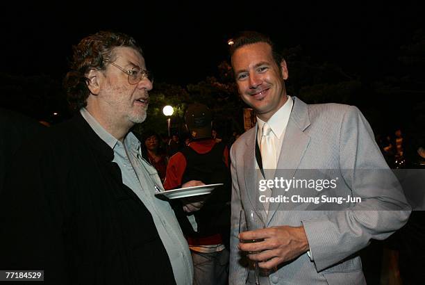 Hubert Niobert and Director Benjamin Gilmour attend the opening ceremony party for the 12th Pusan International Film Festival October 4, 2007 in...