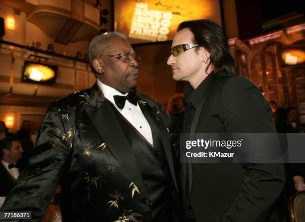 King with Bono of U2, inductee