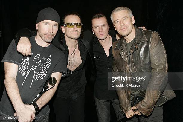 The Edge, Bono, Larry Mullen Jr. And Adam Clayton of U2, inductees