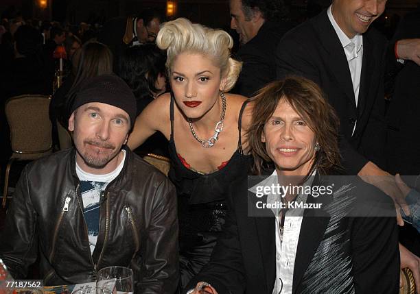 The Edge of U2, Gwen Stefani, and Steven Tyler