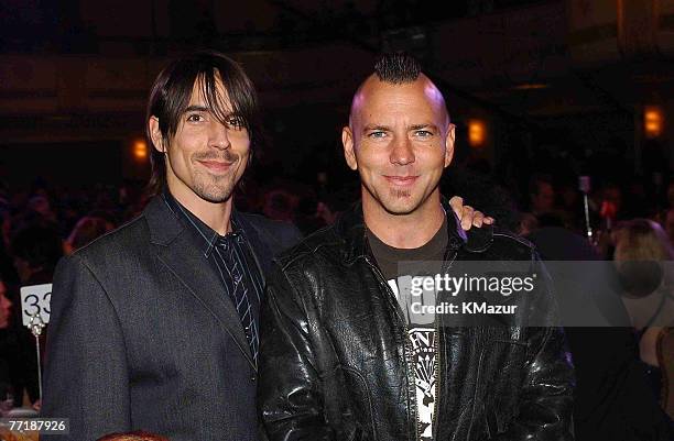 Anthony Kiedis of Red Hot Chili Peppers and Eddie Vedder of Pearl Jam