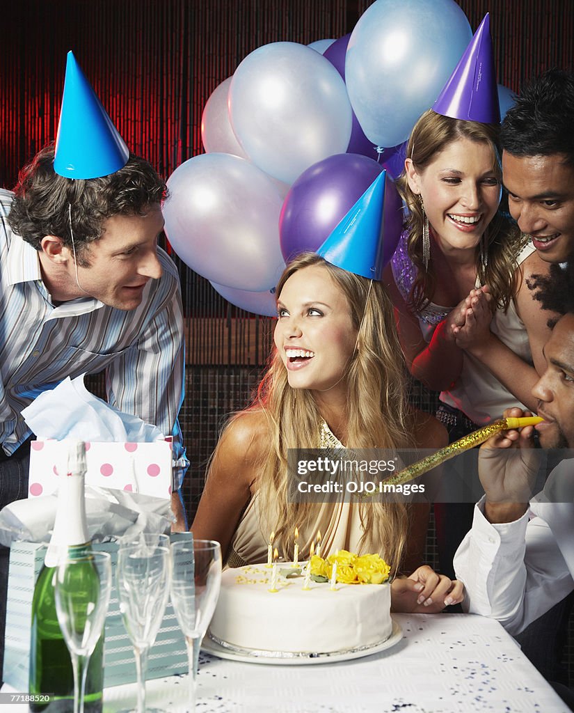 Friends at a birthday party