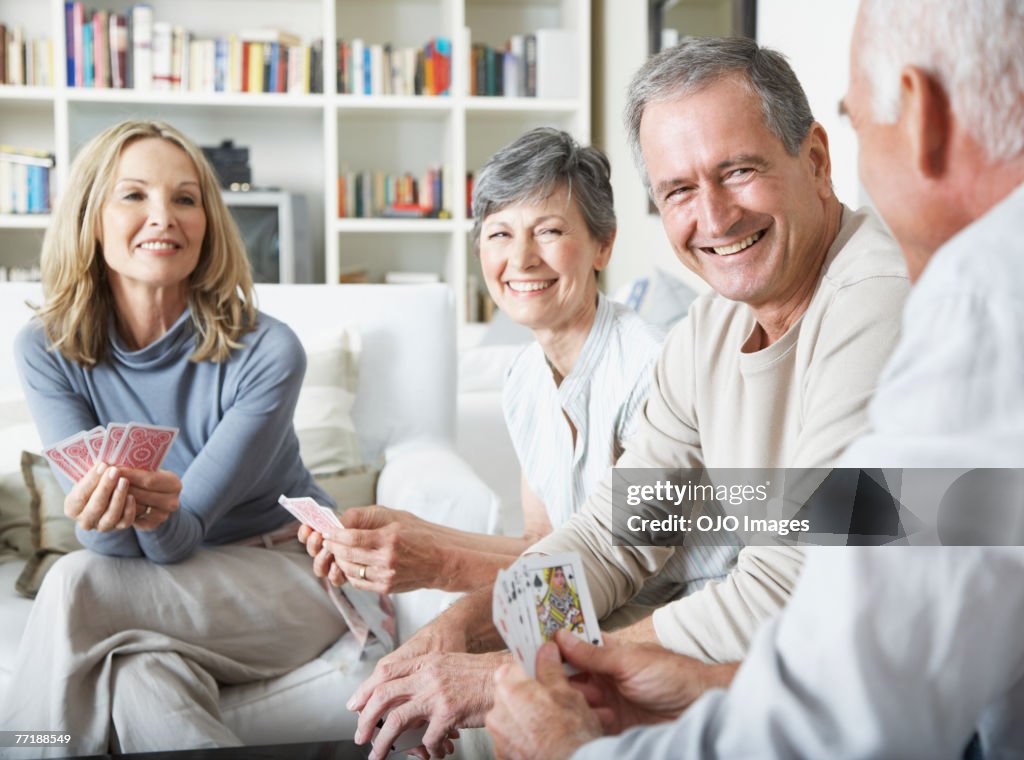 Friends playing cards