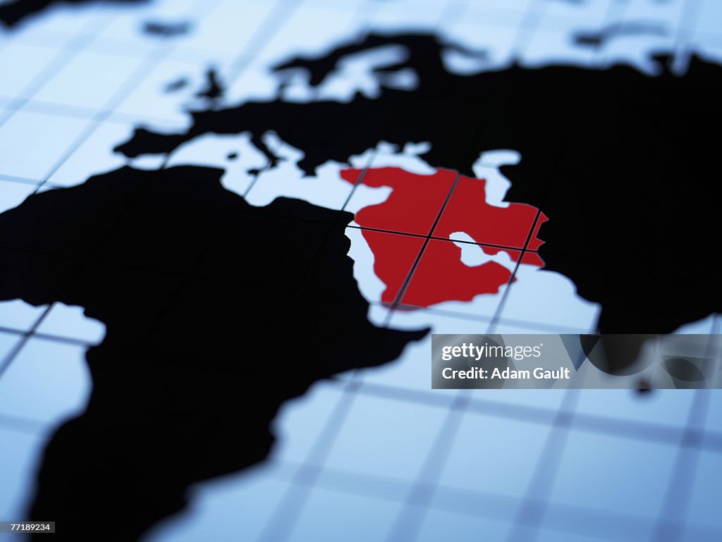 Map of eastern hemisphere highlighting middle east