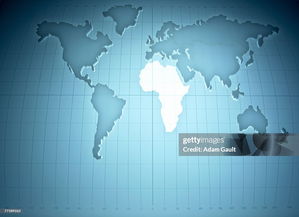 Map of the world highlighting Africa