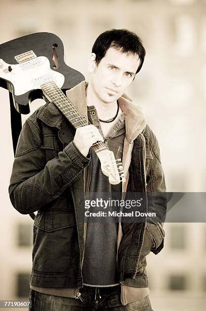 Musician Michael Duff poses at a spec shoot portrait session in Los Angeles, CA.