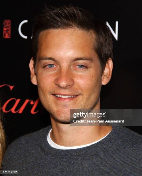 Actor Tobey Maguire arrives at the "Lust, Caution" Los Angeles premiere held at the Academy of Motion Picture Arts and Sciences on October 3rd, 2007...