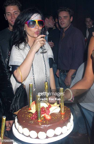 Bjork attends the Kelis Official " Paris en Seine " Concert After show and Birthday Party at the Aqua Club Trocadero on August 26, 2007 in Paris,...