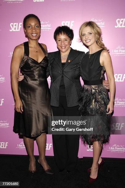 President and CEO, CARE, Helene Gayle, CEO of Salamander Hospitality, President of The Washington Mystics, Sheila Johnson, and Actress Sarah Michelle...