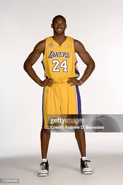 Kobe Bryant of the Los Angeles Lakers poses during media day at Toyota Training Center on October 1, 2007 in El Segundo, California. NOTE TO USER:...