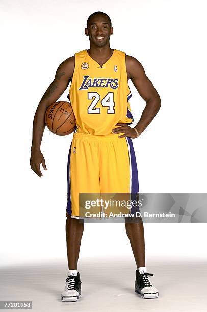 Kobe Bryant of the Los Angeles Lakers poses during media day at Toyota Training Center on October 1, 2007 in El Segundo, California. NOTE TO USER:...